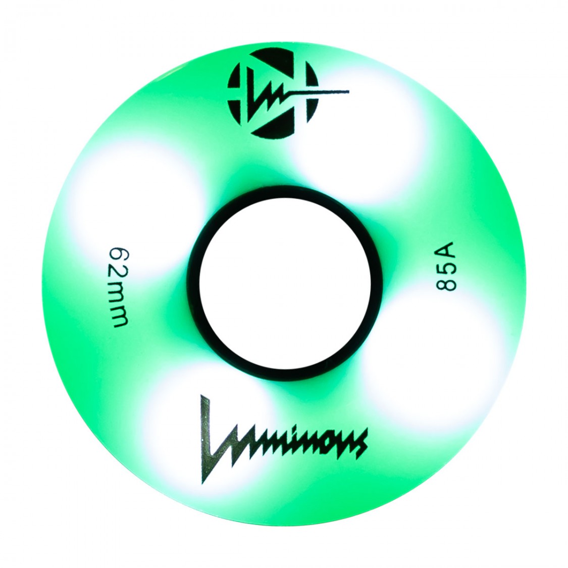 Luminous Light Up Quad Wheels Green Glow 85A - 4 pack