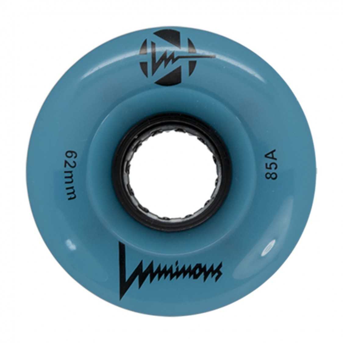 Luminous Light Up LED Quad Roller Skate Wheels Blue Glow 62mm 85a - Lucky Skates