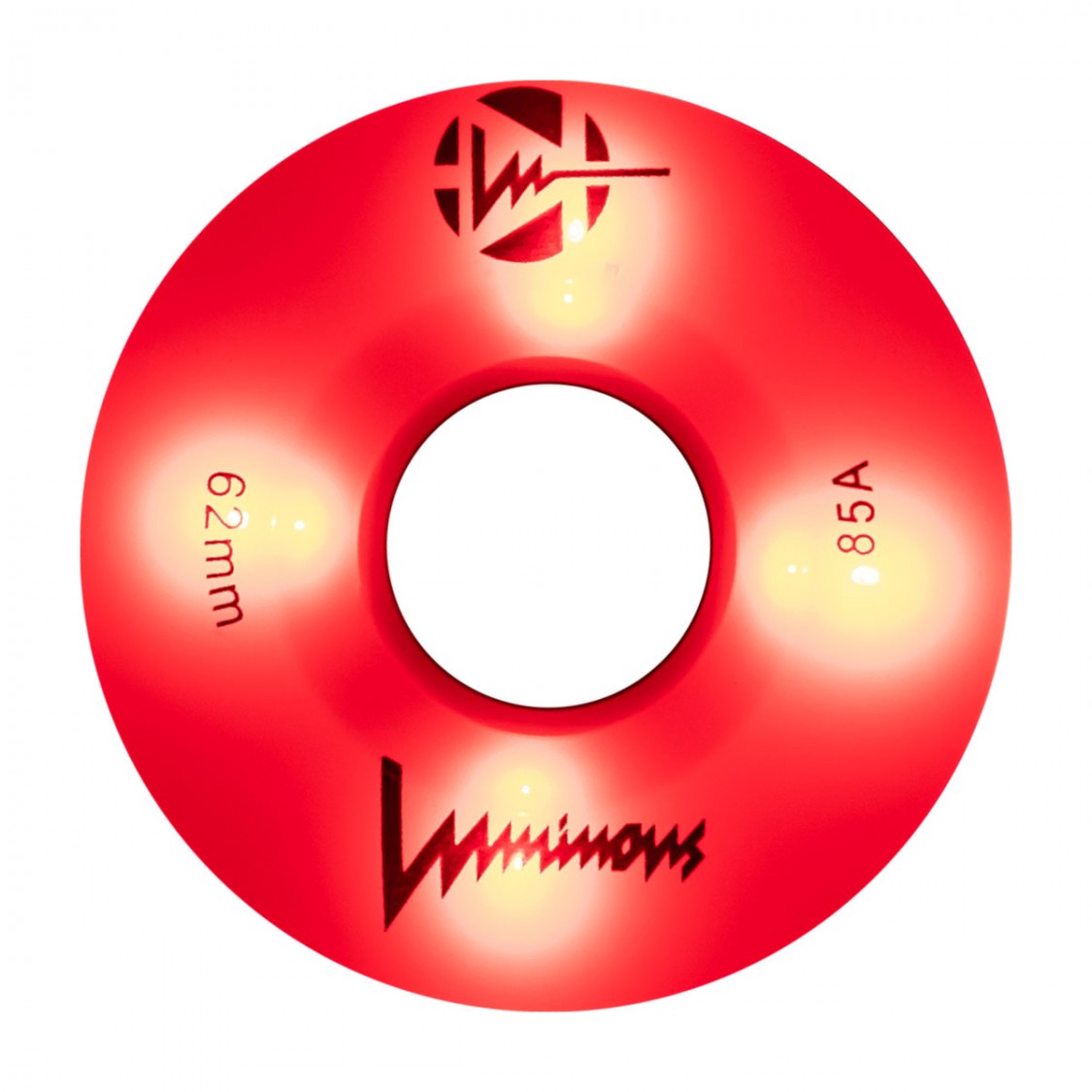Luminous Light Up Roller Skate LED Quad Wheels Red 62mm 85A - Lucky Skates