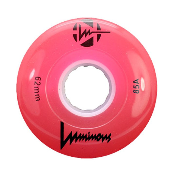 Luminous Light Up Roller Skate LED Quad Hybrid Wheels Red 62mm 85a - Lucky Skates