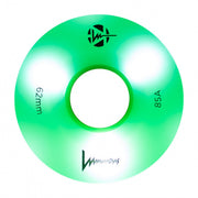 Luminous Light Up Quad LED Hybrid Roller Skate Wheels Sixies Green Apple Glow 62mm 85A - Lucky Skates