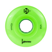 Luminous Light Up Quad LED Hybrid Roller Skate Wheels Sixies Green Apple Glow 62mm 85a - Lucky Skates