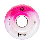 Luminous Light Up Quad LED Outdoor Skate Wheels Cotton Candy Pink Silver Glitter 62mm 78a - Lucky Skates