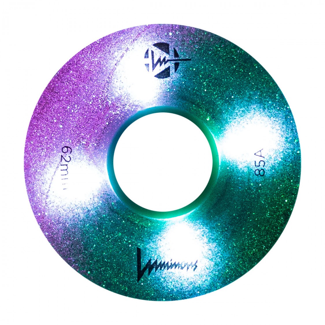 Luminous Light Up Quad LED Hybrid Roller Skate Wheels Pink Forest Green 62mm 85A 4 Pack - Lucky Skates