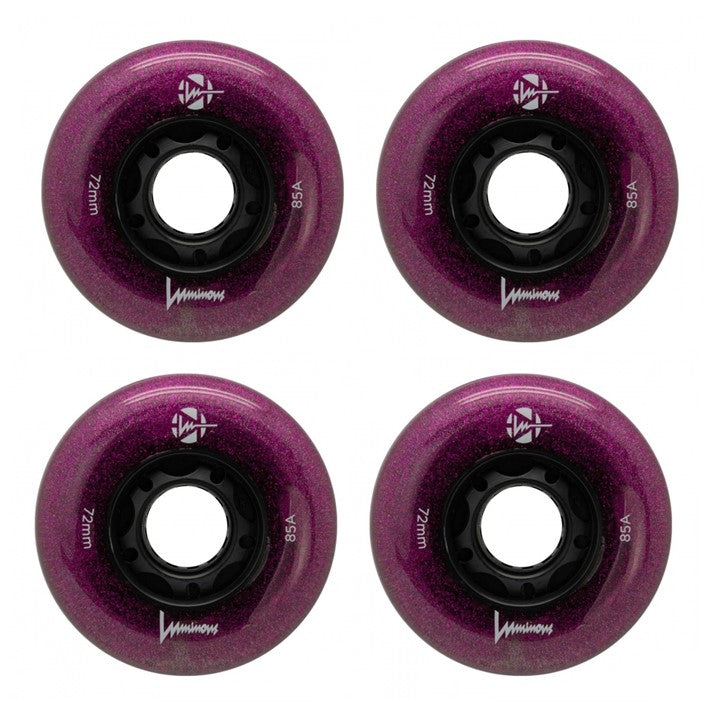 Luminous Light Up Glitter LED Inline Skate Wheels - 4 Pack - Lucky Skates