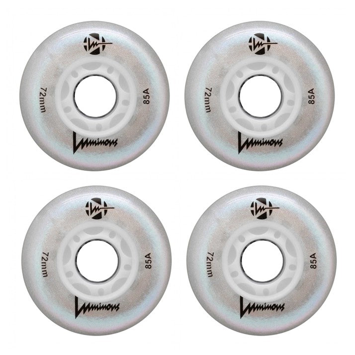 Luminous Light Up Glitter LED Inline Skate Wheels - 4 Pack - Lucky Skates