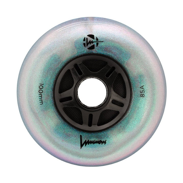 Luminous Light Up Inline LED Wheel Black Pearl Glitter - Lucky Skates