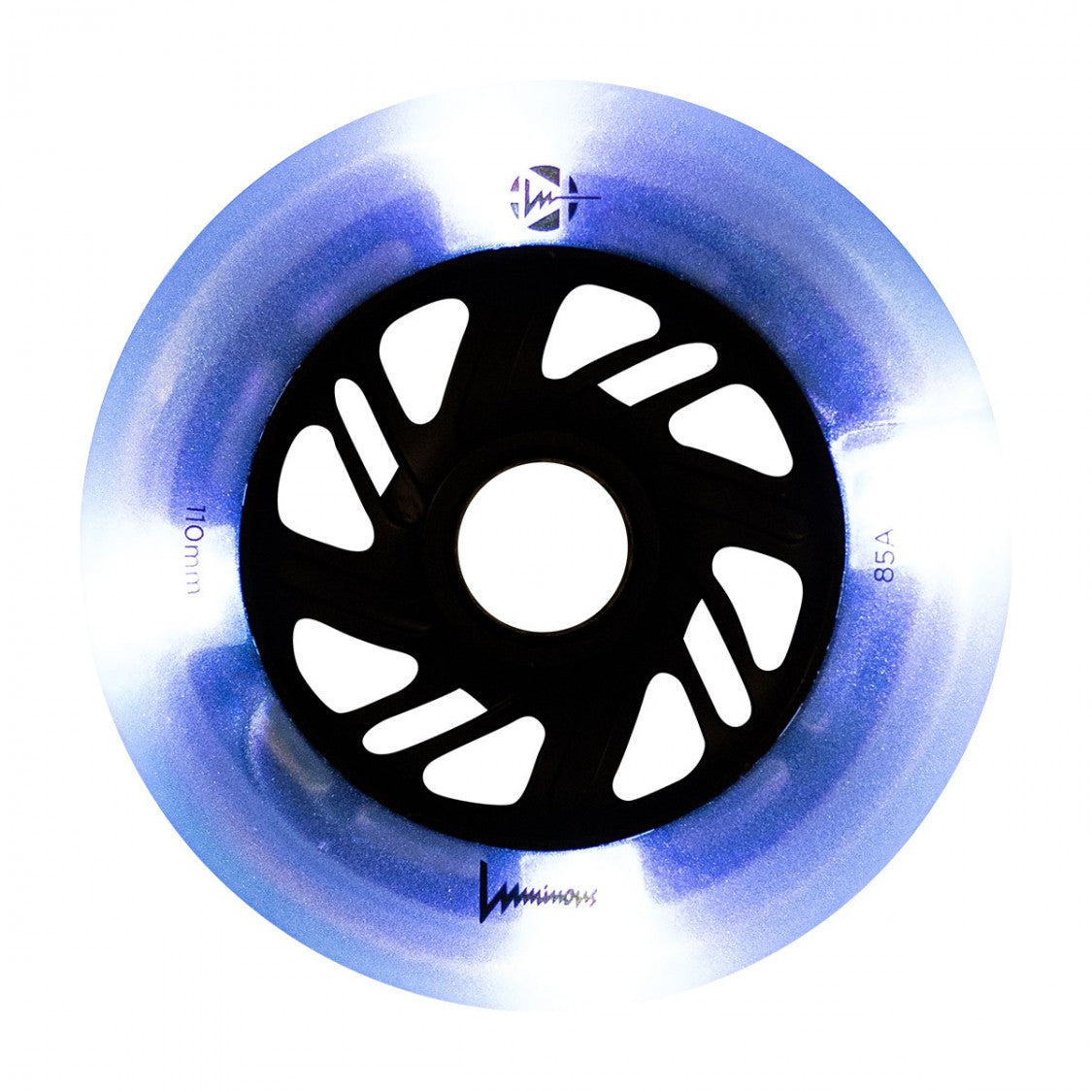 Luminous Light Up Inline LED Wheel Black Pearl 110mm 85A - Lucky Skates