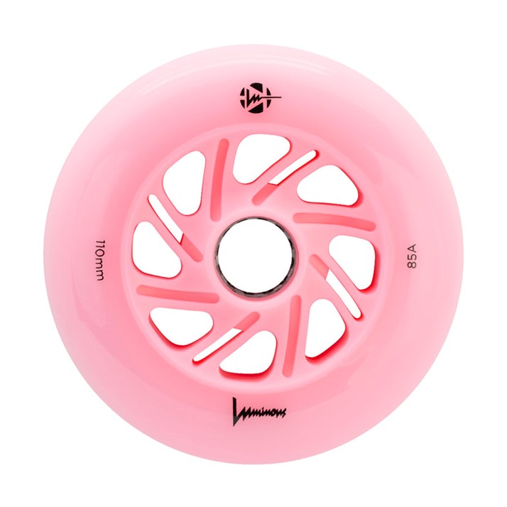 Luminous Light Up Inline LED Wheel Pink Flamingo 110mm 85A - Lucky Skates