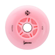 Luminous Light Up Inline LED Wheel Flamingo Pink 100mm 85A - Lucky Skates