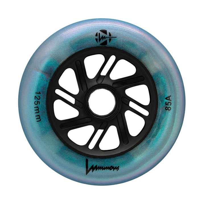 Luminous Light Up Inline LED Wheel Glitter Black Glitter Pearl 125mm 85A - Lucky Skates