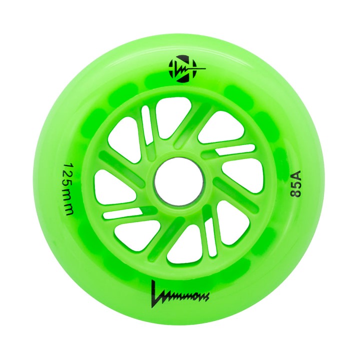 Luminous Light Up Inline Skate LED Wheel Green Apple 125mm 85A - Lucky Skates