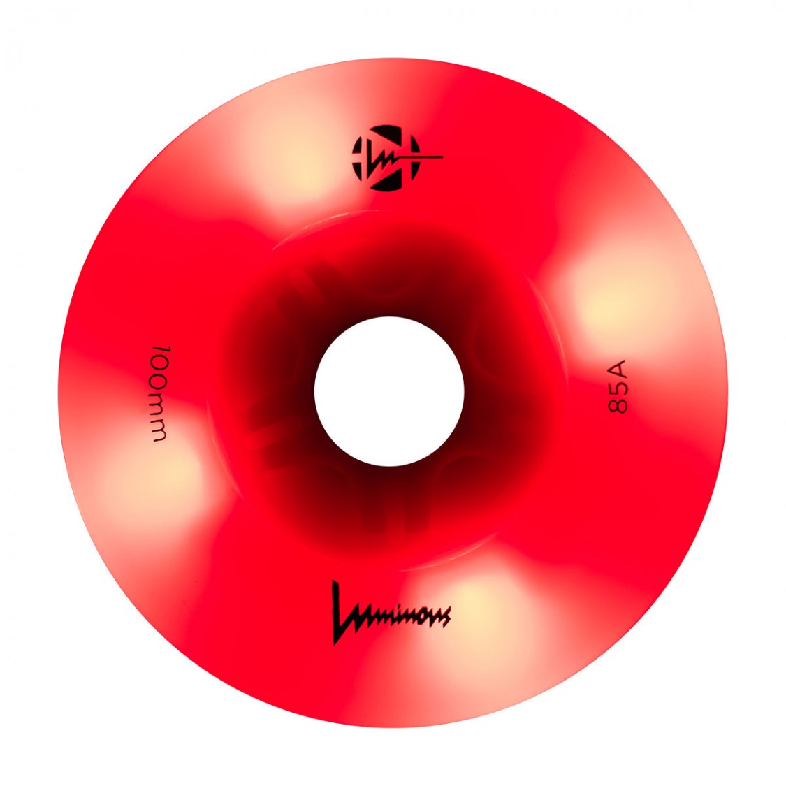 Luminous Light Up LED Inline Skate Wheel Red 110mm 85A - Lucky Skates