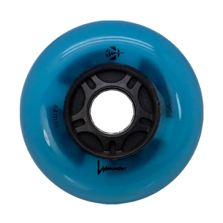 Luminous Light Up Inline LED Wheels Blue Glow 84mm 85A - Lucky Skates
