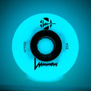 Luminous Light Up Inline LED Wheels Blue Glow 84mm 85A - Lucky Skates