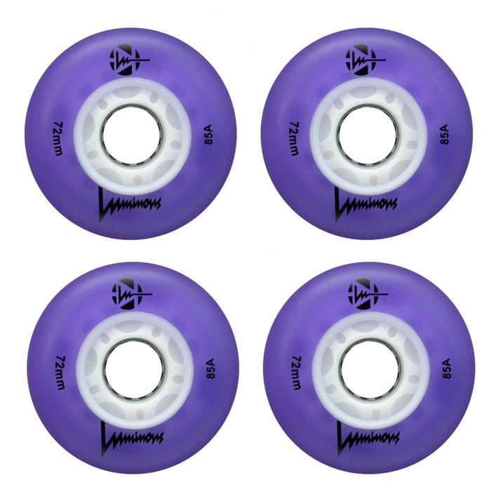 Luminous Light Up LED Inline Skate Wheels - 4 Pack - Lucky Skates