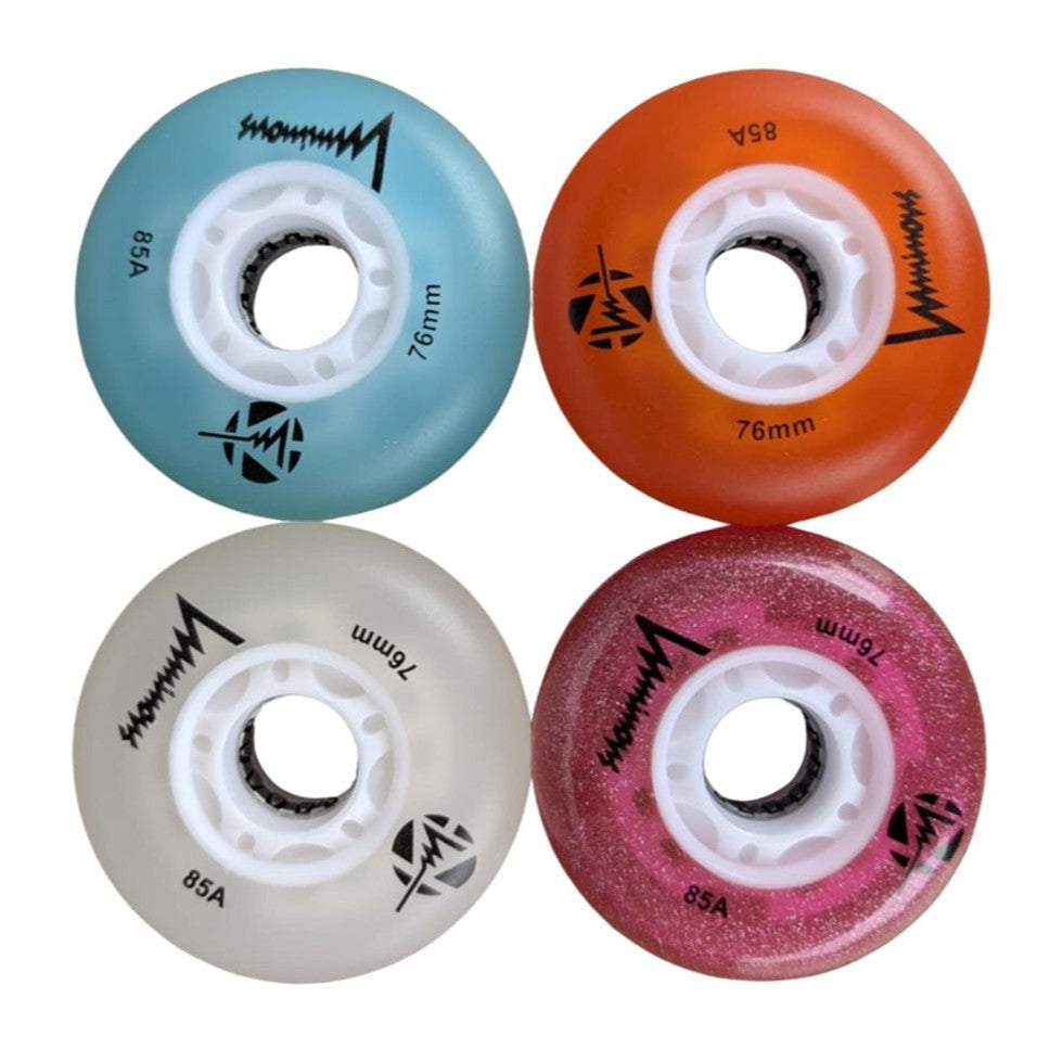 Luminous Light Up Multicolour LED Inline Wheels 76mm 85A - Lucky Skates