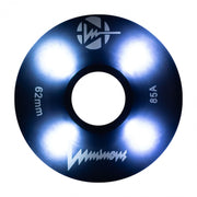 Luminous Light Up Quad LED Roller Skate Wheels Black 62mmm 85A - 4 Pack - Lucky Skates