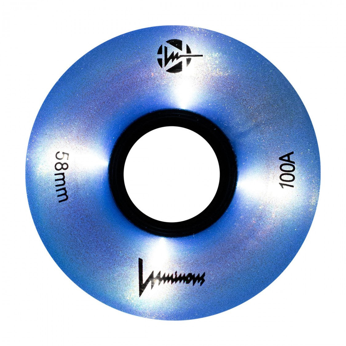 Luminous Light Up Indoor Roller Skate LED Quad Wheels Black Pearl Glitter 58mm 100A - 4 Pack - Lucky Skates