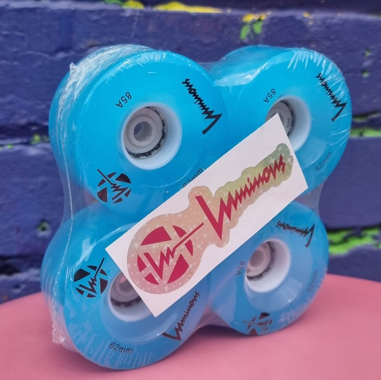 Luminous Light Up Quad LED Roller Skate Wheels Blue 62mm 85A - 4 Pack - Lucky Skates