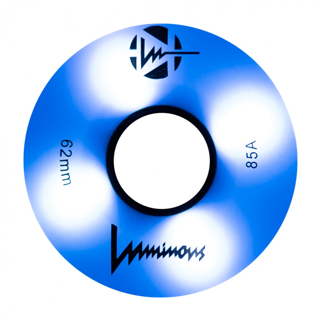 Luminous Light Up LED Quad Roller Skate Wheels Blue Glow 62mm 85A - 4 Pack - Lucky Skates