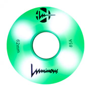 Luminous Light Up Quad Roller Skate Wheels LED Green 62mm 85A - 4 Pack - Lucky Skates