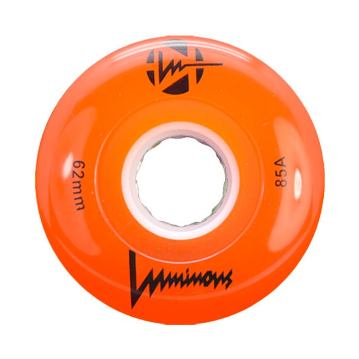 Luminous Light Up LED Roller Skate Quad Wheels Orange - 4 Pack - Lucky Skates