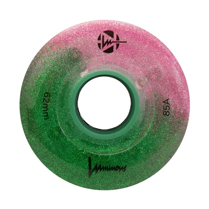 Luminous Light Up Quad LED Hybrid Roller Skate Wheels Pink Forest Green - 4 Pack - Lucky Skates