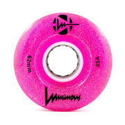Luminous Light Up Quad LED Roller Skate Wheels Pink Glitter - 4 Pack - Lucky Skates 