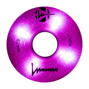 Luminous Light Up Quad LED Roller Skate Wheels Pink Glitter 62mm 85A - 4 Pack - Lucky Skates 