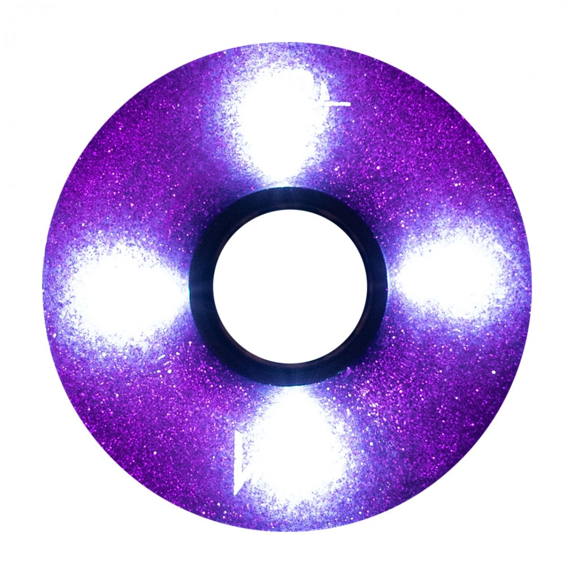 Luminous Light Up Quad LED Hybrid Roller Skate Wheels Purple Haze Glitter 62mm 85A - Lucky Skates