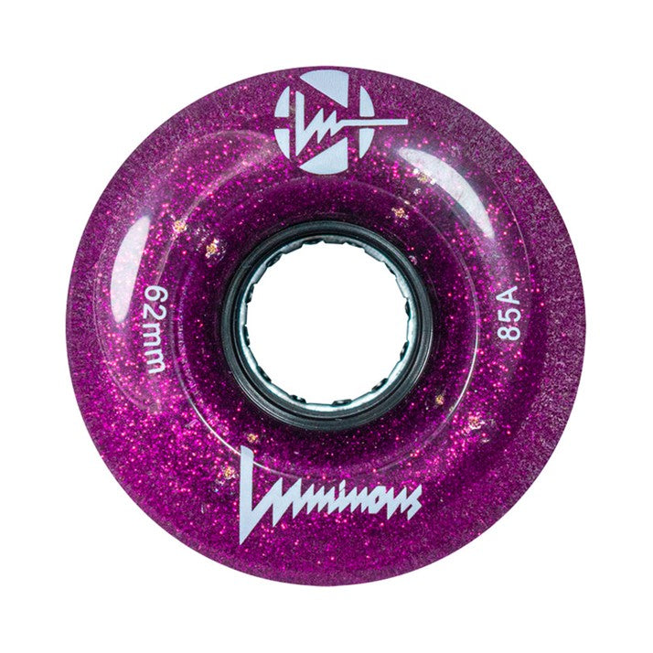 Luminous Light Up Quad LED Hybrid Roller Skate Wheels Purple Haze Glitter - 4 Pack - Lucky Skates