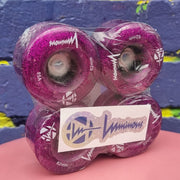 Luminous Light Up Quad LED Hybrid Roller Skate Wheels Purple Haze Glitter 62mm 85A - 4 Pack - Lucky Skates
