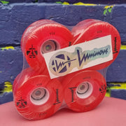 Luminous Light Up Quad Wheels Hybrid Red 62mm 85A - 4 Pack - Lucky Skates