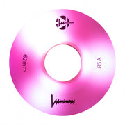 Luminous Light Up Quad LED Hybrid Roller Skate Wheels Sixies Pink Flamingo 62mm 85A - 4 Pack - Lucky Skates