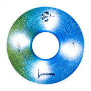 Luminous Light Up Quad LED Hybrid Roller Skate Wheels Sunny Sky Teal Yellow Glitter 62mm 85A - 4 Pack - Lucky Skates