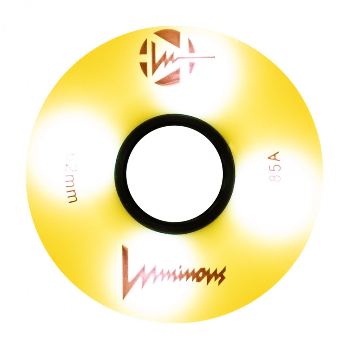 Luminous Light Up Roller Skate LED Roller Skate Wheels Sunray Glow Yellow 62mm 85A - 4 Pack - Lucky Skates
