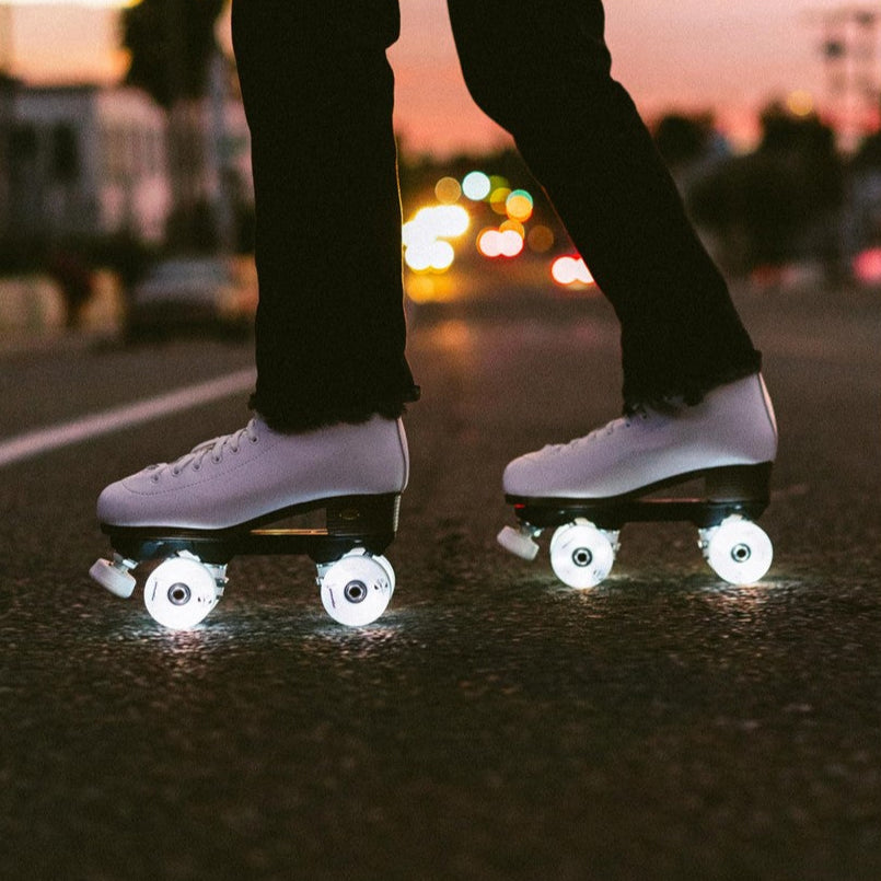 Luminous Light Up Quad Wheels White 85A - 4 pack