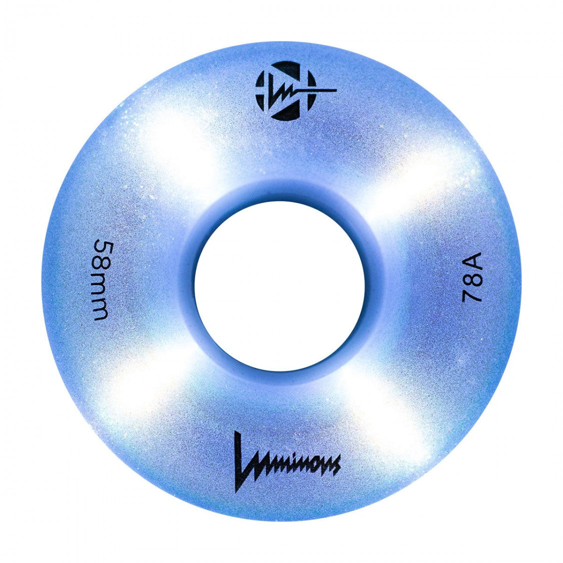 Luminous Light Up Quad Outdoor Roller Skate LED Wheels White Glitter Pearl Glitter 58mm 78A - 4 Pack - Lucky Skates