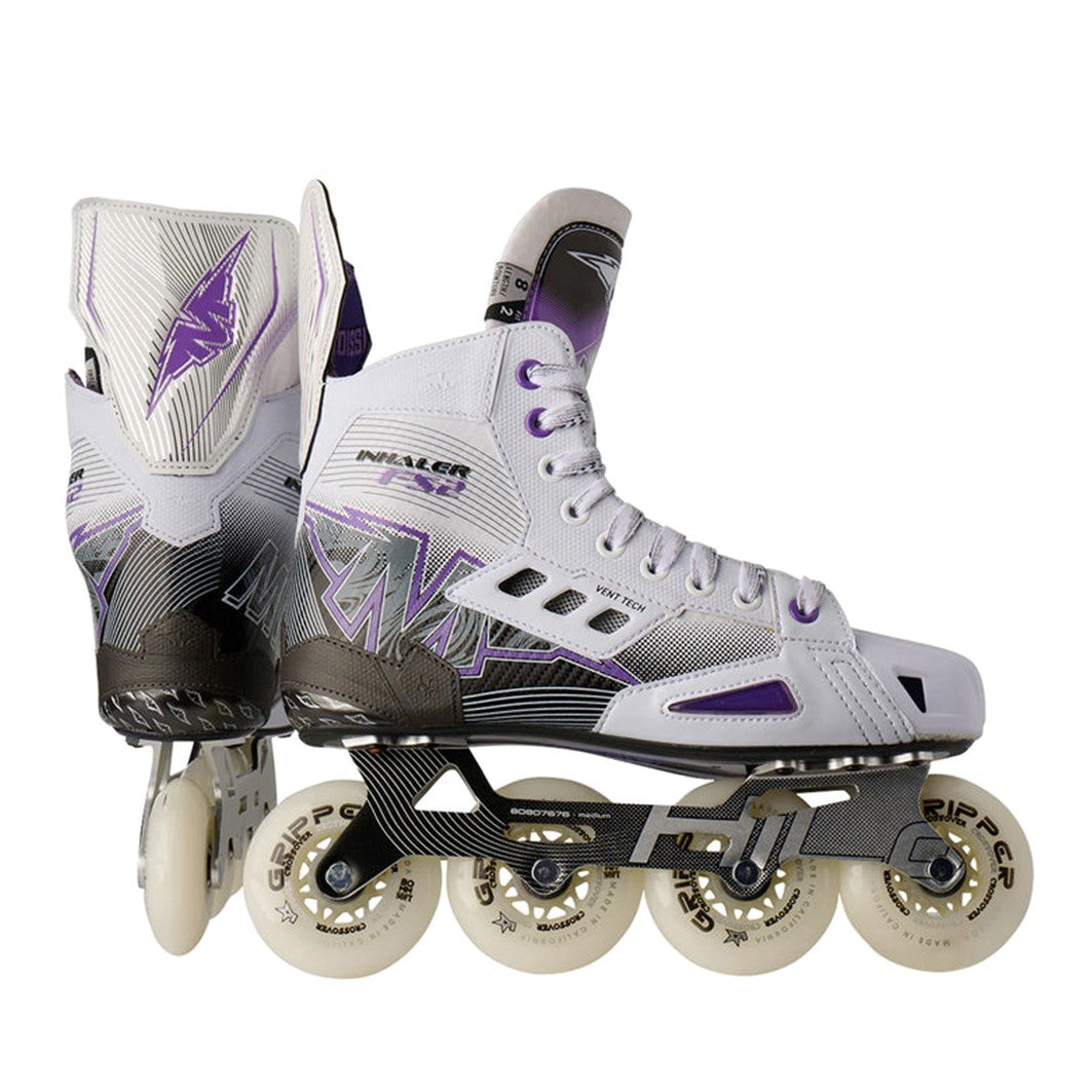 Mission Inhaler FS2 Inline Roller Hockey Senior Skates White/Purple - Lucky Skates
