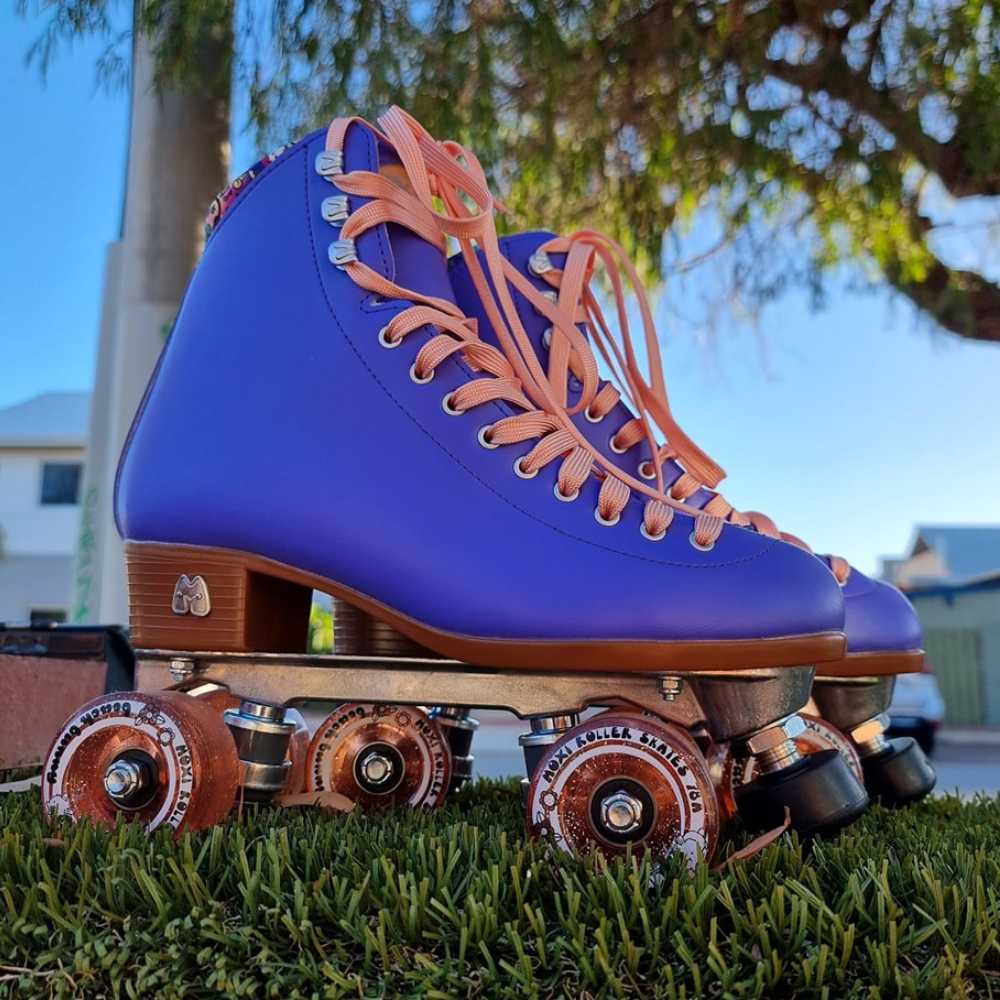 Moxi Beach Bunny Roller Skates Periwinkle Sunset Orange - Lucky Skates