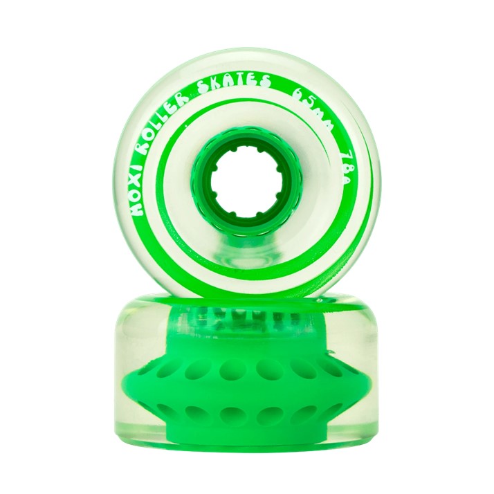 Moxi Gummy Outdoor Quad Roller Skate Wheels 78a 65mm Clear Green - Lucky Skates