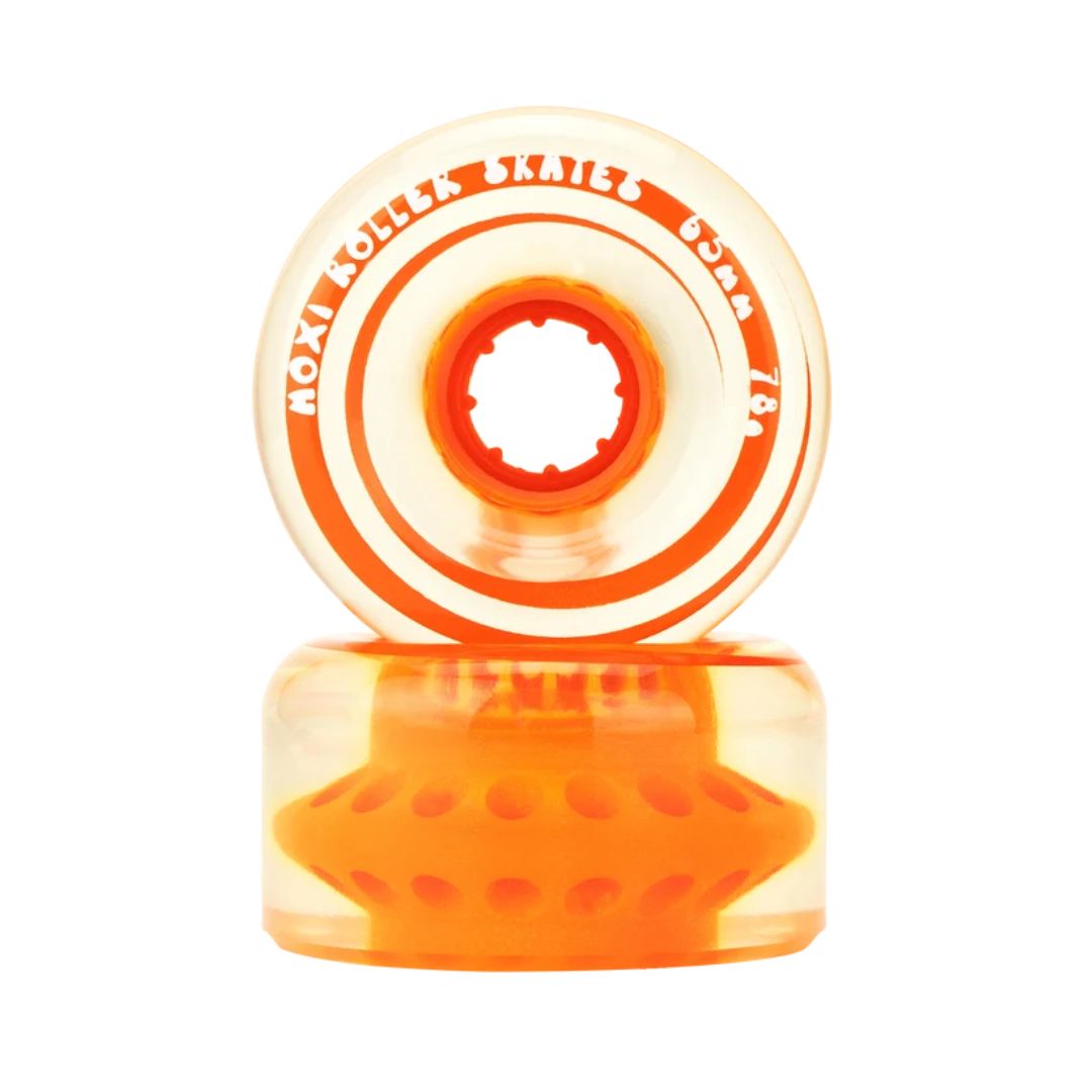 Moxi Gummy Outdoor Quad Roller Skate Wheels 78a 65mm Clear Orange - Lucky Skates
