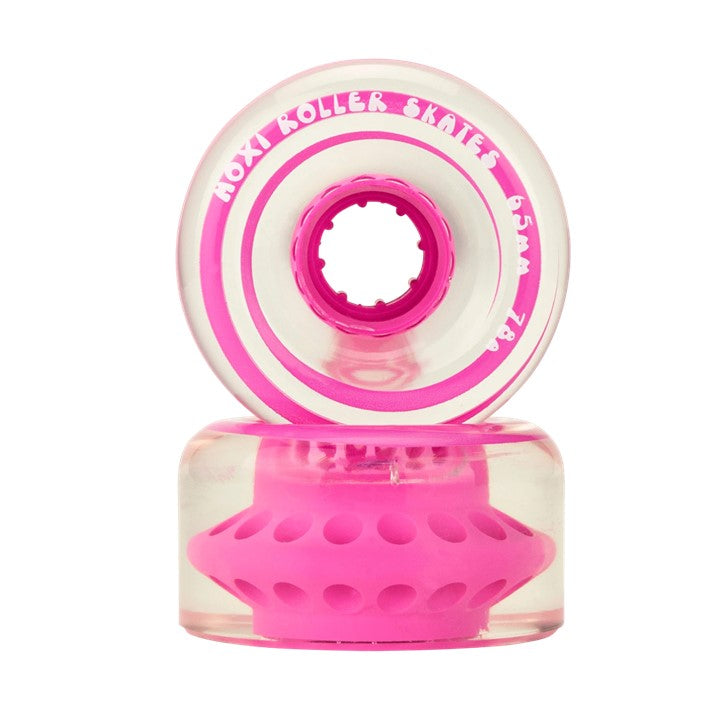 Moxi Gummy Outdoor Quad Roller Skate Wheels 78a 65mm Clear Pink  - Lucky Skates