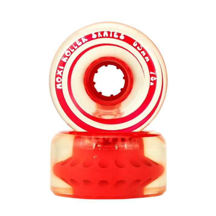Moxi Gummy Outdoor Quad Roller Skate Wheels 78a 65mm Clear Red  - Lucky Skates