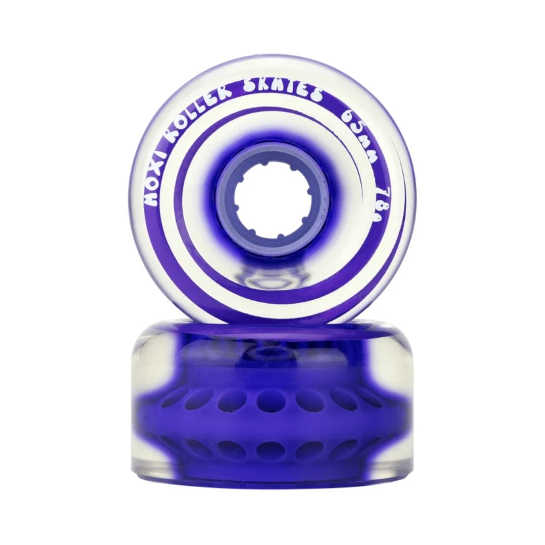 Moxi Gummy Outdoor Quad Roller Skate Wheels 78a 65mm Clear Purple - Lucky Skates