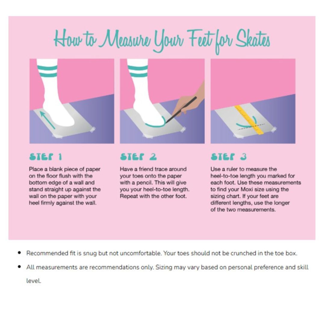 Moxi Jack Roller Skates Size Chart - Lucky Skates
