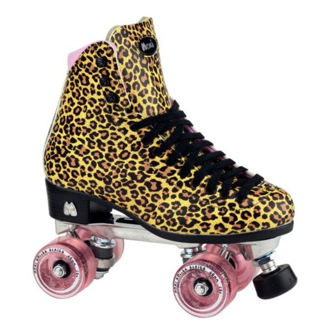 Moxi Jungle Leopard Pink Roller Skates - Lucky Skates