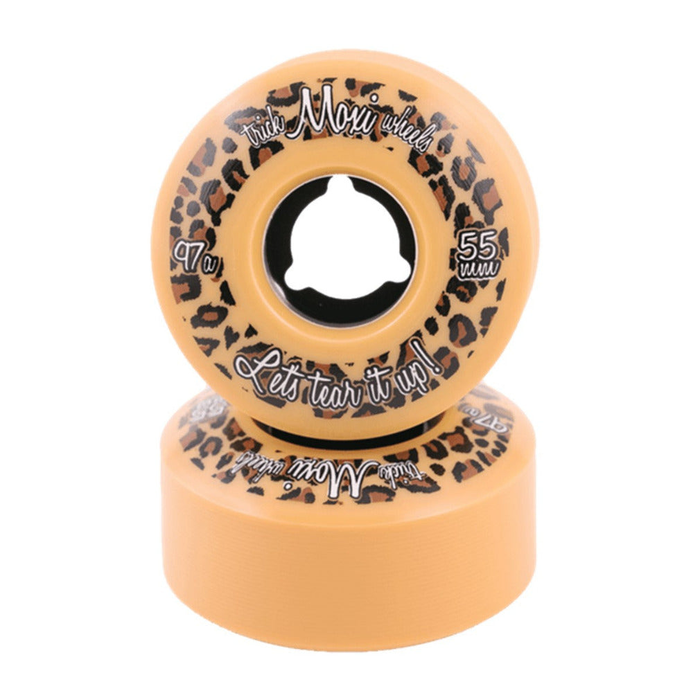 Moxi Skates Leopard Trick Skate Park Roller Skate Wheels 97a 55mm Brown Leopard Print - Lucky Skates