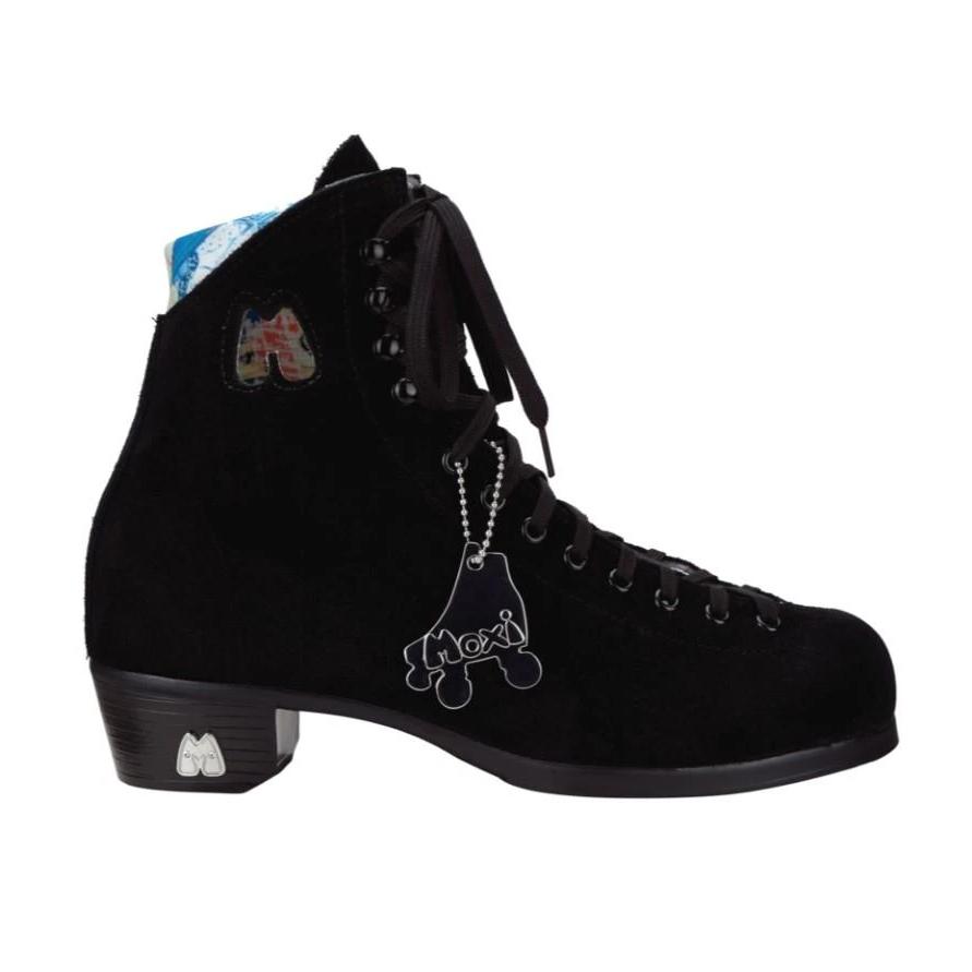 Moxi Lolly Classic leather Suede Black Roller Skate Boots - Lucky Skates